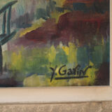 Table "cart cottages" oil on canvas