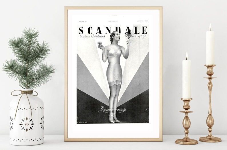 Vintage poster 30s Scandal Lingerie