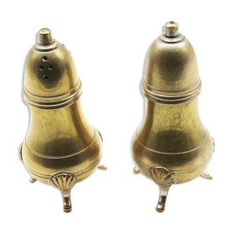 Vintage brass salt and pepper shaker