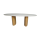 Table ovale en marbre de Carrare et bois
