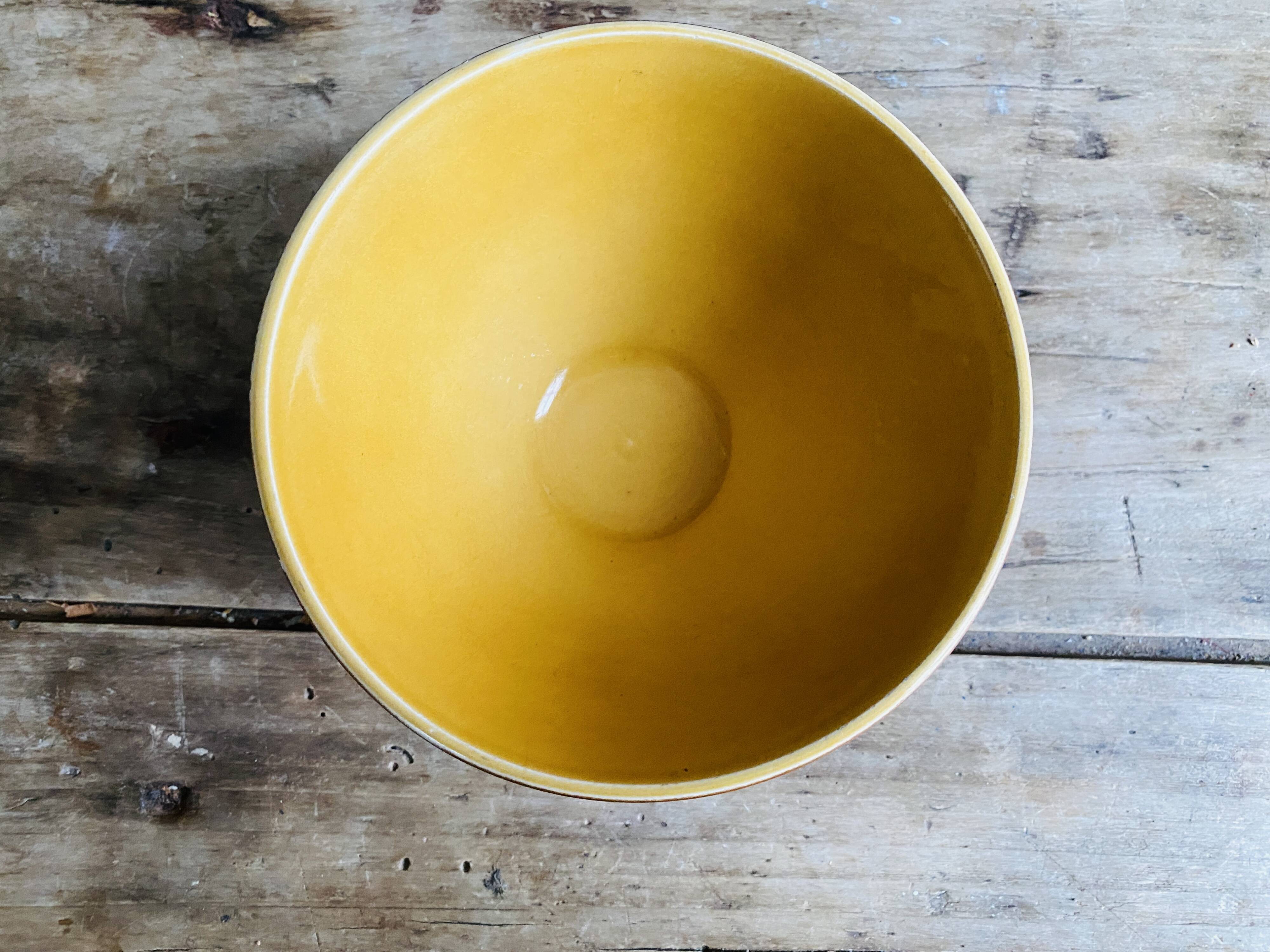 Old faceted bowl with polka dot pattern from the Sarreguemines earthenware factory