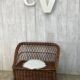 Coffre/banc en osier vintage