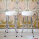 Pair of bar stools - boucle fabric