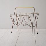 1960s Scandinavian Vintage Metal Magazine Rack