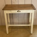 Petit table bureau bois patiné