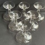 Set of 6 cut crystal champagne glasses