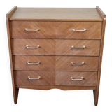 Vintage chest of drawers in modernist veneered wood from the 50s