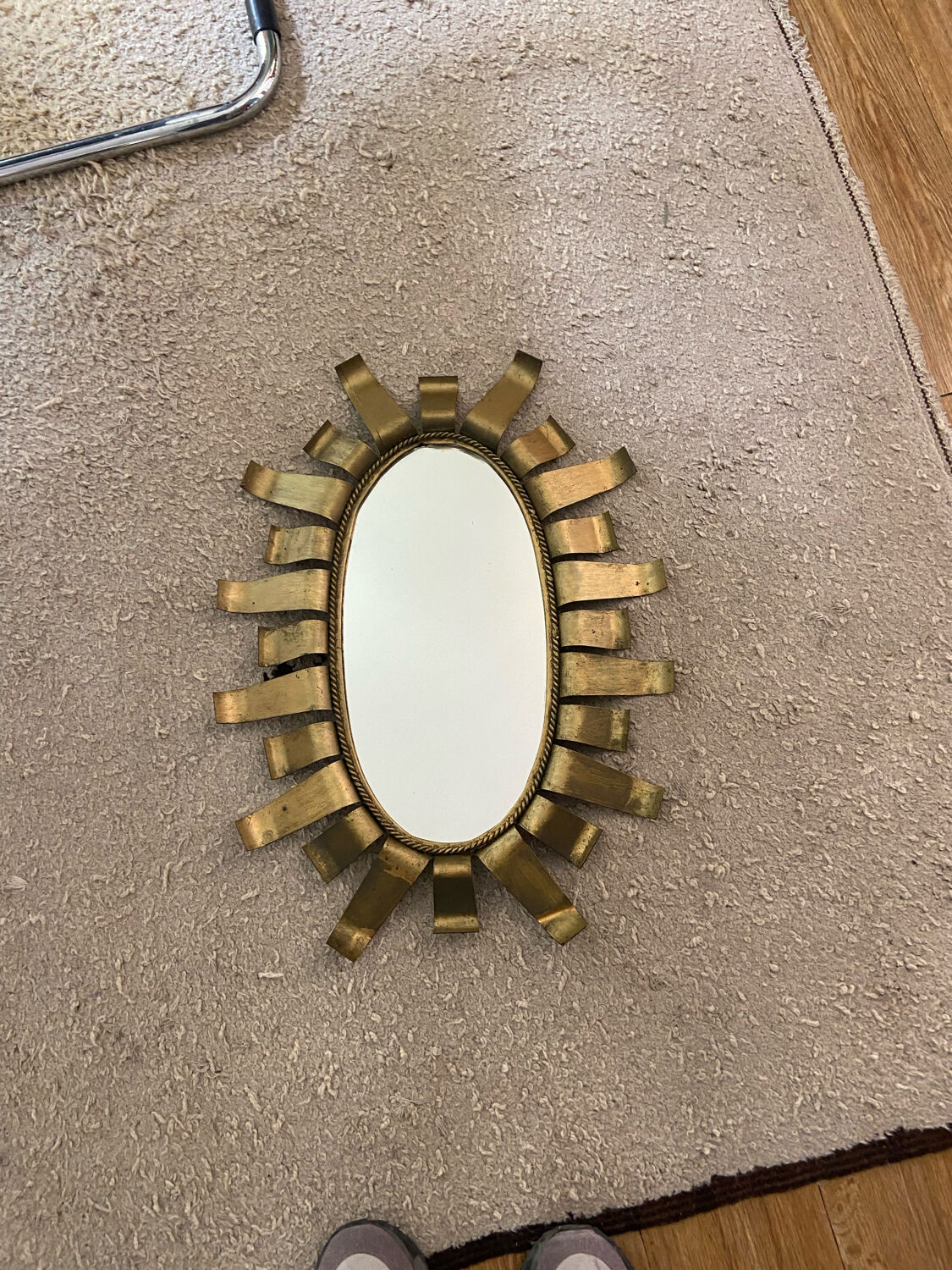 Vintage gilded metal mirror