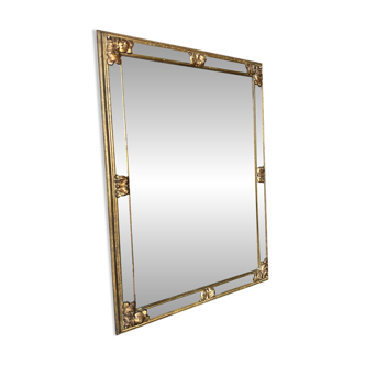 Deknudt beveled gilded mirror with glazing beads, Belgium, 20th century