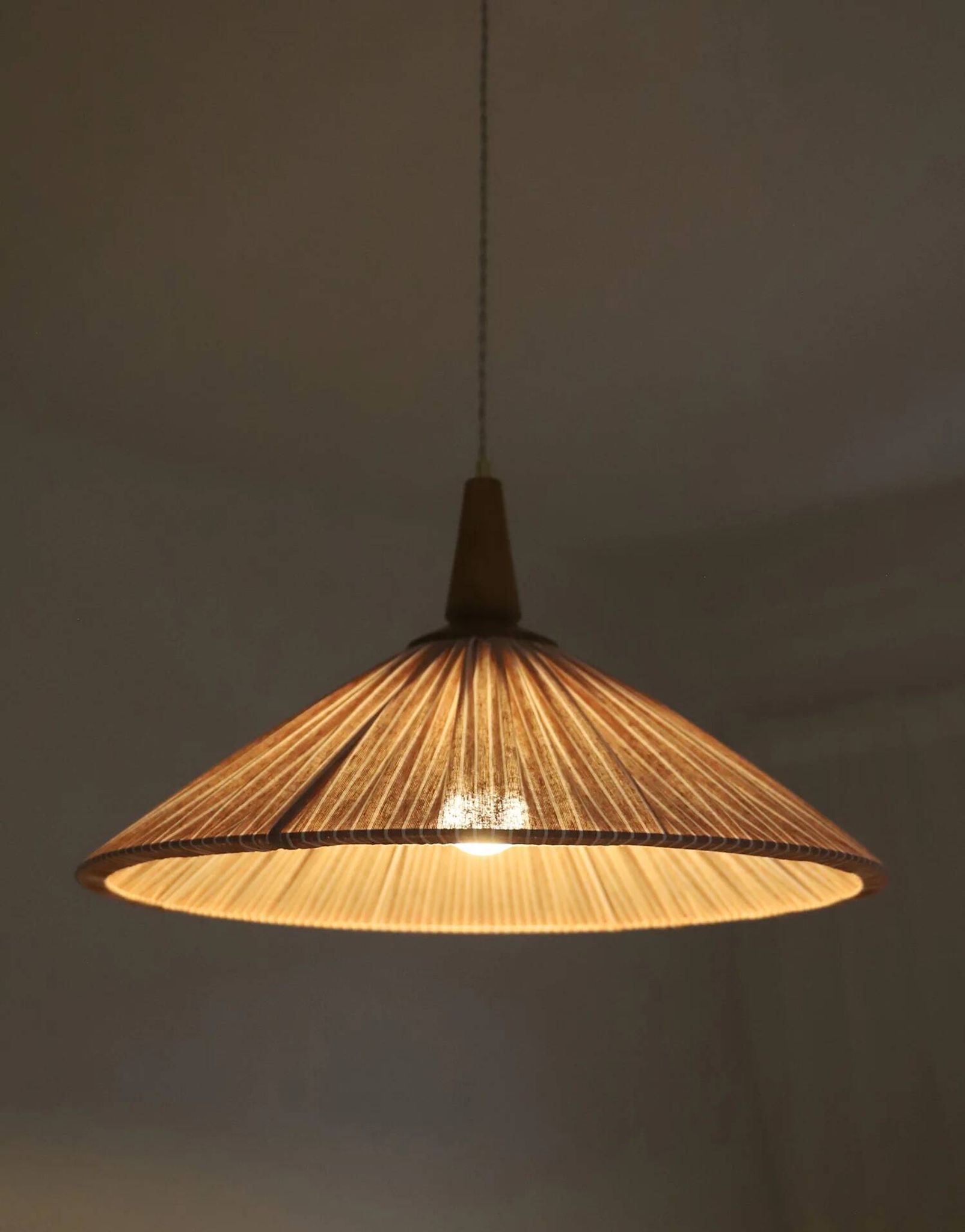 Suspension ELEONORE — 60 cm, lin et coton rayé terra