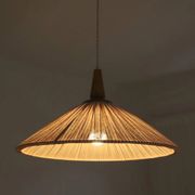 Suspension ELEONORE — 60 cm, lin et coton rayé terra