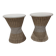 Lot de 2 tables d'appoint/de chevet en osier avec espace de rangement