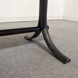 Brutalist coffee table in natural stone and wrought iron, France circa 1960.