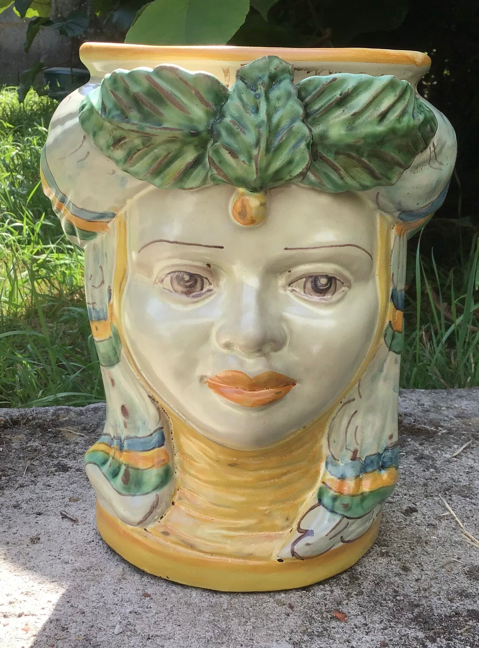 Anthropomorphic pot cache in traditional majolica of Caltagirone
