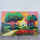 Oil on panel Fauvism landscape