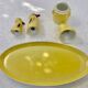 salt shaker, pepper shaker, mustard Set condiment service, porcelain Pfeffer Gotha - penguins