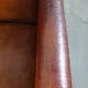 Vintage set of 4 sheepskin leather dining chairs on castors
