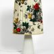 Large elegant 1960s KPM table lamp in porcelain and pleated silk lampshade