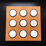 Vintage Danish 9 Candle Wooden Candle Holder