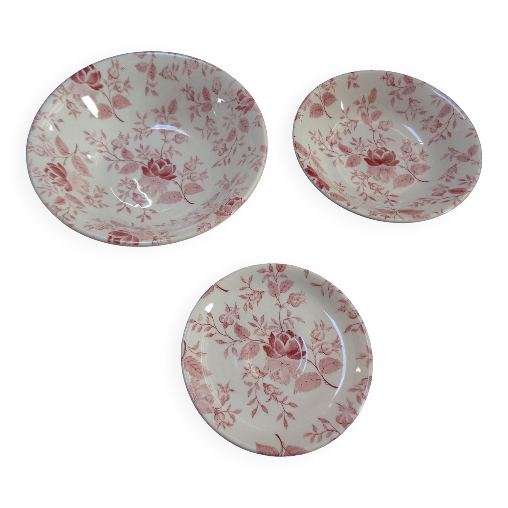 Raviers et assiette England Ironstone Made in England