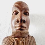 Pair of Busts or Sculptures of African Men and Women in high quality carved wood used