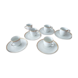 6 CNP mocha cups gilded with fine 24 carat gold