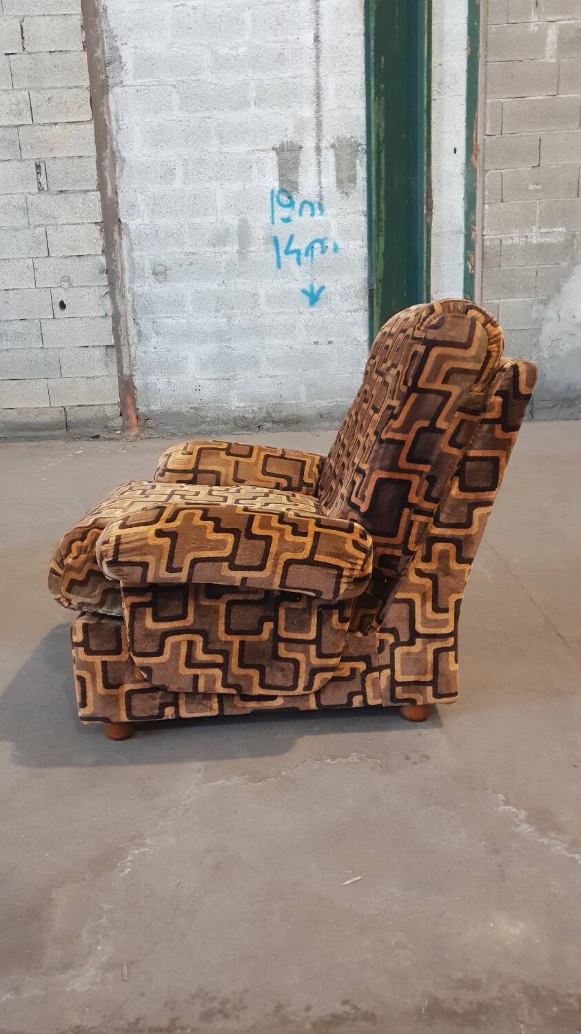 Paire de fauteuils en velours, 1970
