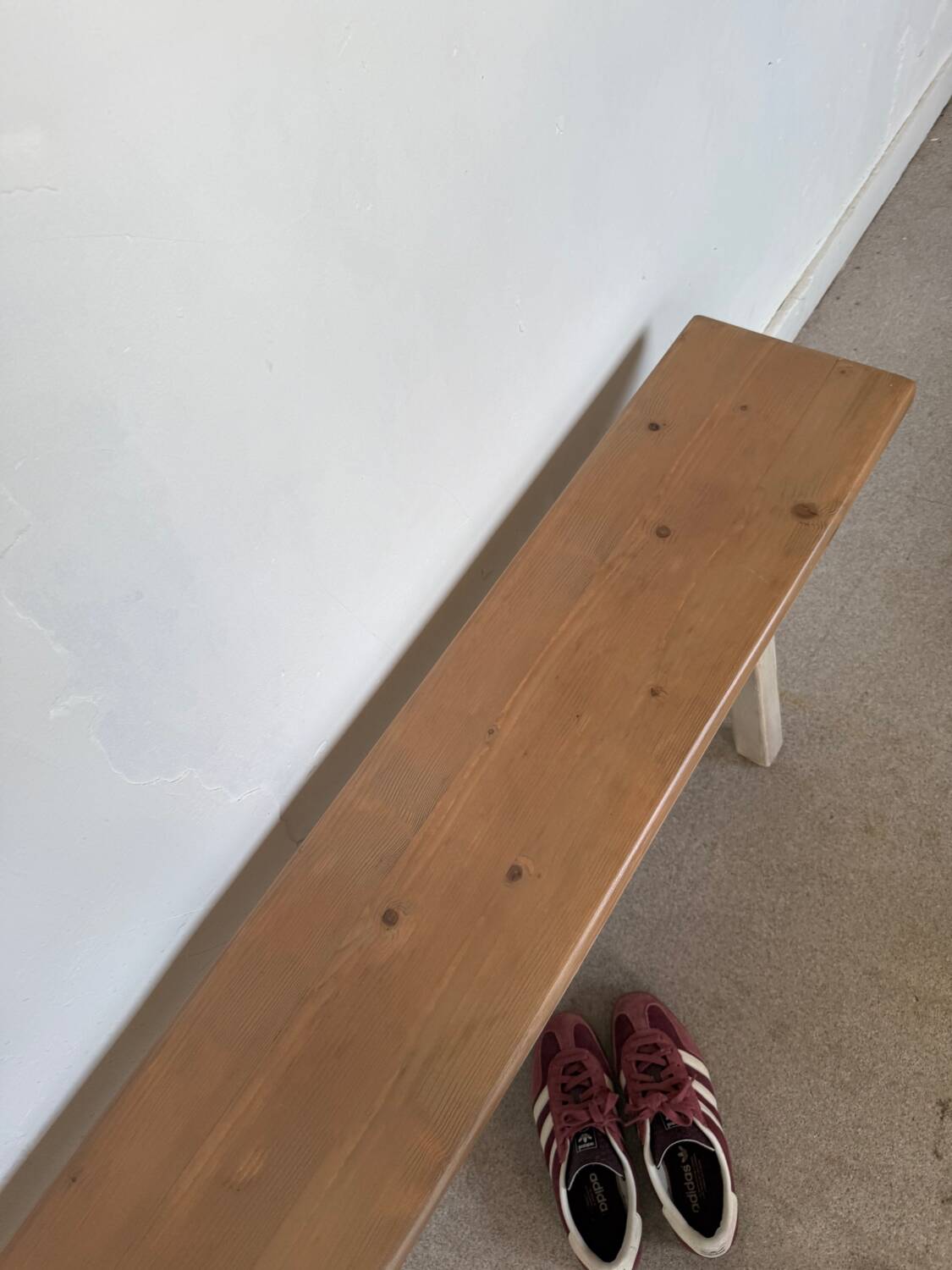 Vintage solid wood farmhouse bench