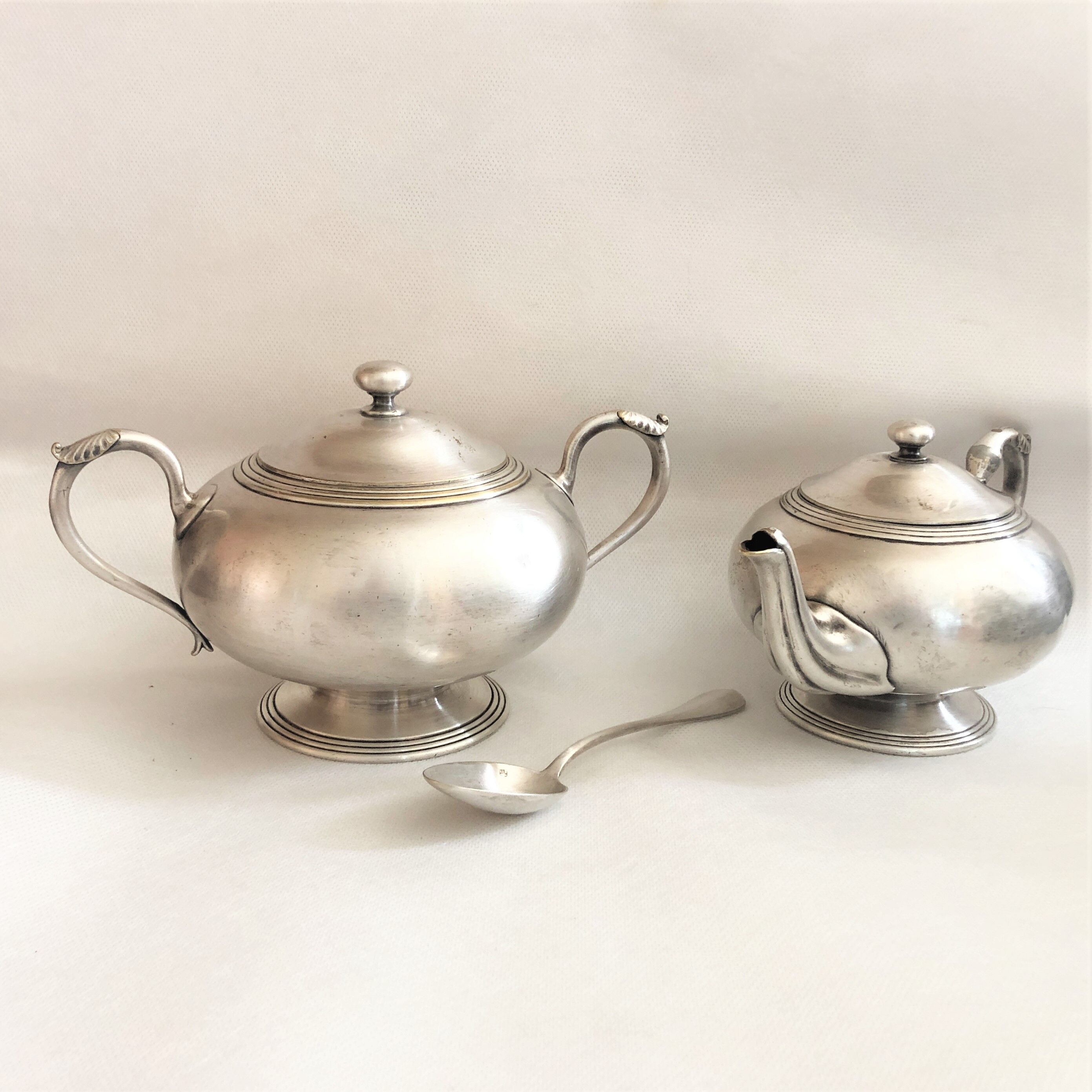 Vintage Buenos Aires silver metal coffee tea set with hallmarks