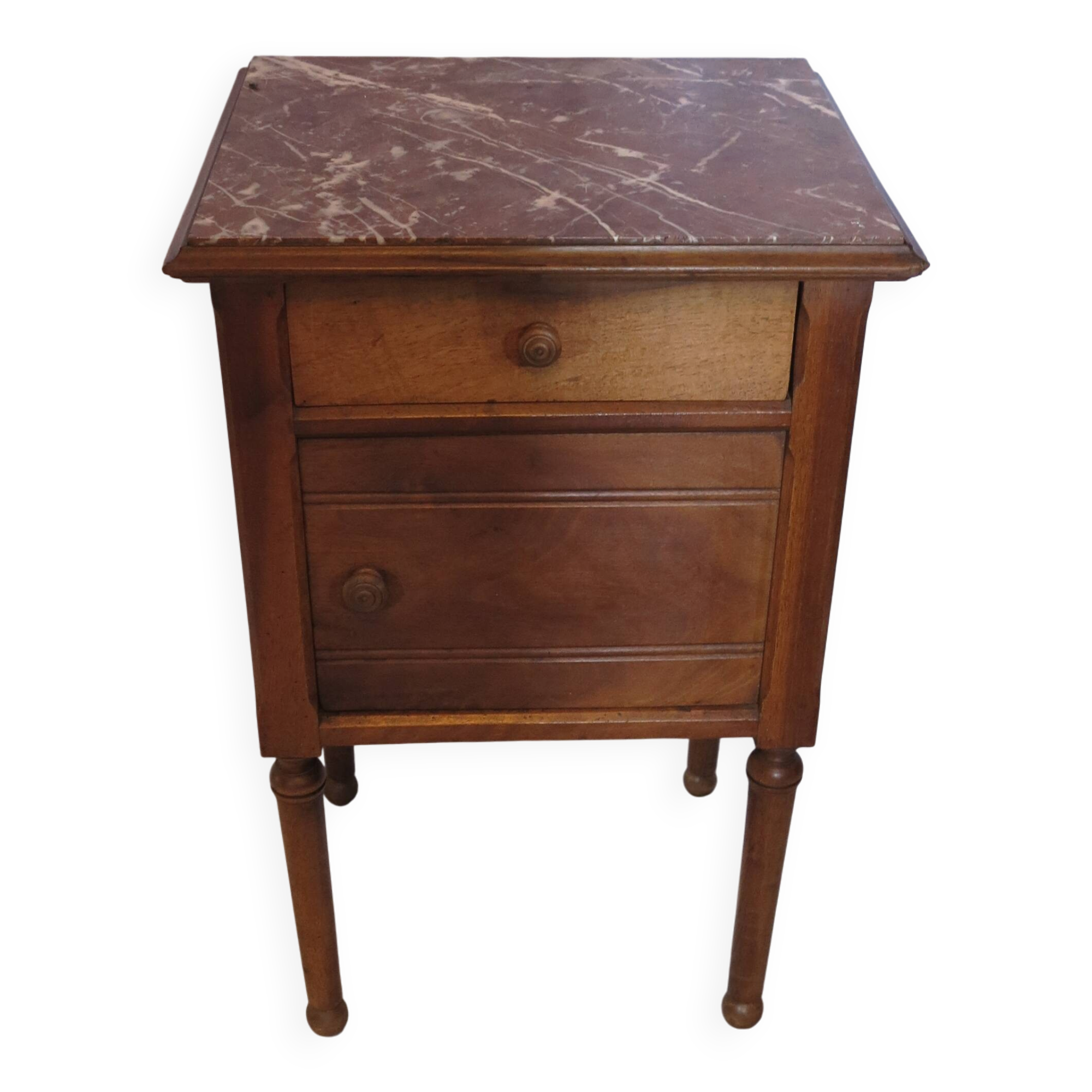 Nightstand walnut with marble top