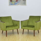 Mid-century velor armchairs, 1960s
