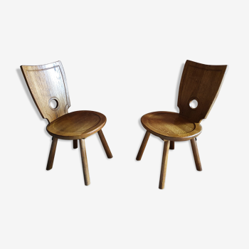 set of two brutalist chairs