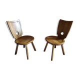 set of two brutalist chairs