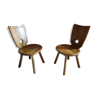 set of two brutalist chairs