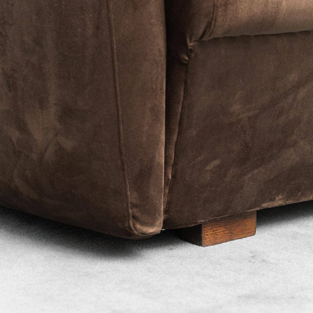 Divano modulare 2 posti in velluto marrone anni’ 70 vintage modernariato