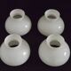 French vintage set of 4 white opaline glass lantern-style replacement shades.