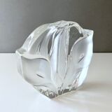 Mid century glass solifleur vase, block vase, walther glas germany
