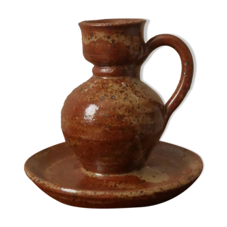 Soliflore candle holder in vintage stoneware ceramic handmade pottery Scandinavian country spirit