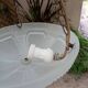 Frosted glass basin pendant light with column decor, art deco style
