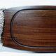 Large vintage 1960s wooden and silver-plated metal salmon serving tray