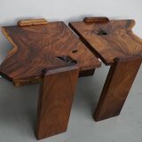 Pair of Vintage Natural Coffee Tables in Walnut, ca 1970/1980