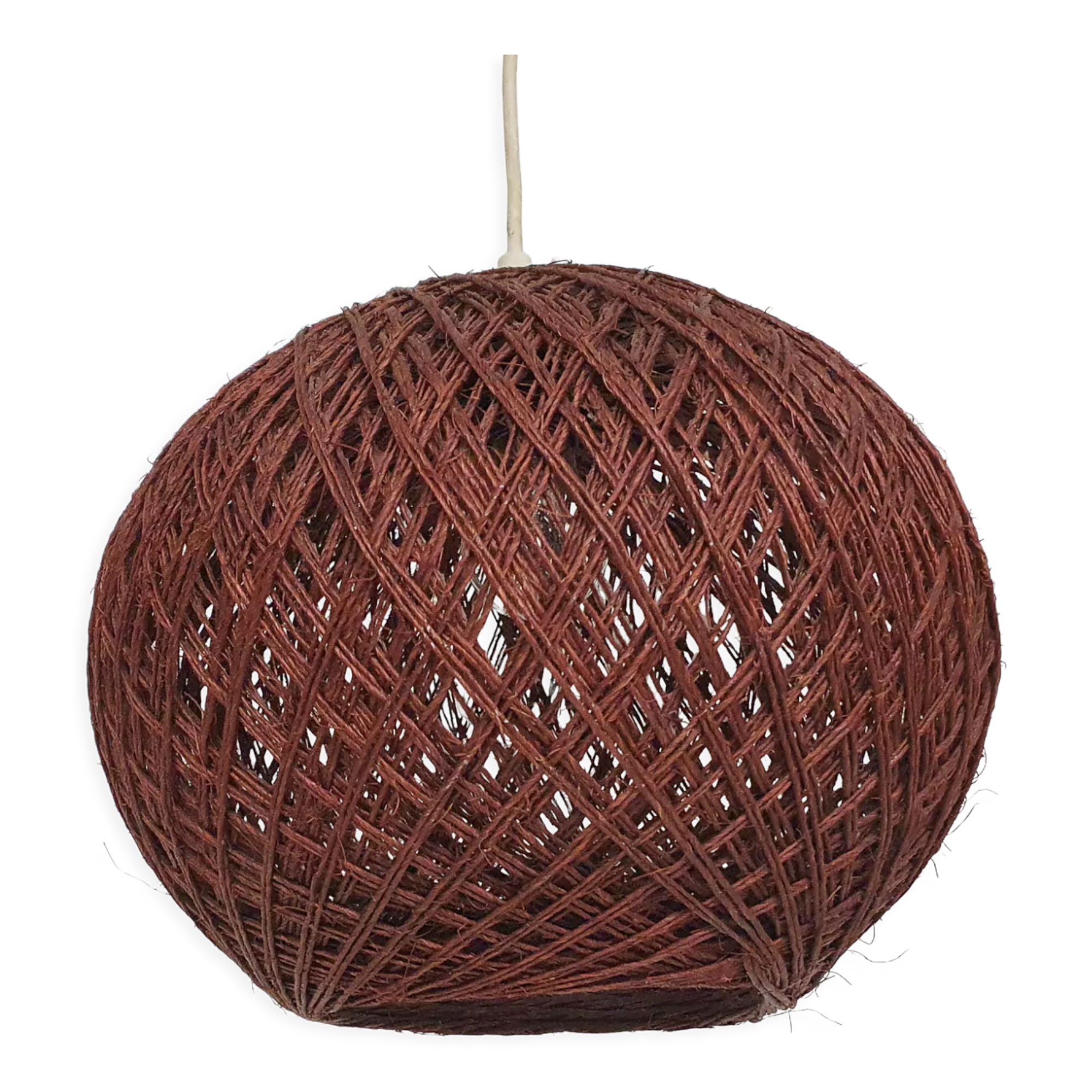 Vintage pendant light in brown rope, The Netherlands 1960's