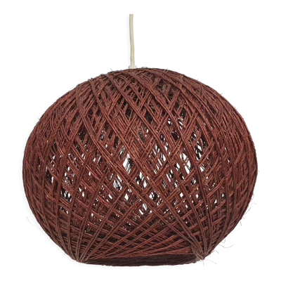 Suspension vintage en corde brune, Pays-Bas 1960