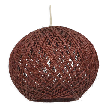 Suspension vintage en corde brune, Pays-Bas 1960