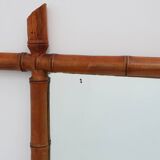 20th century rectangular faux bamboo wall mirror, France ca. 1960