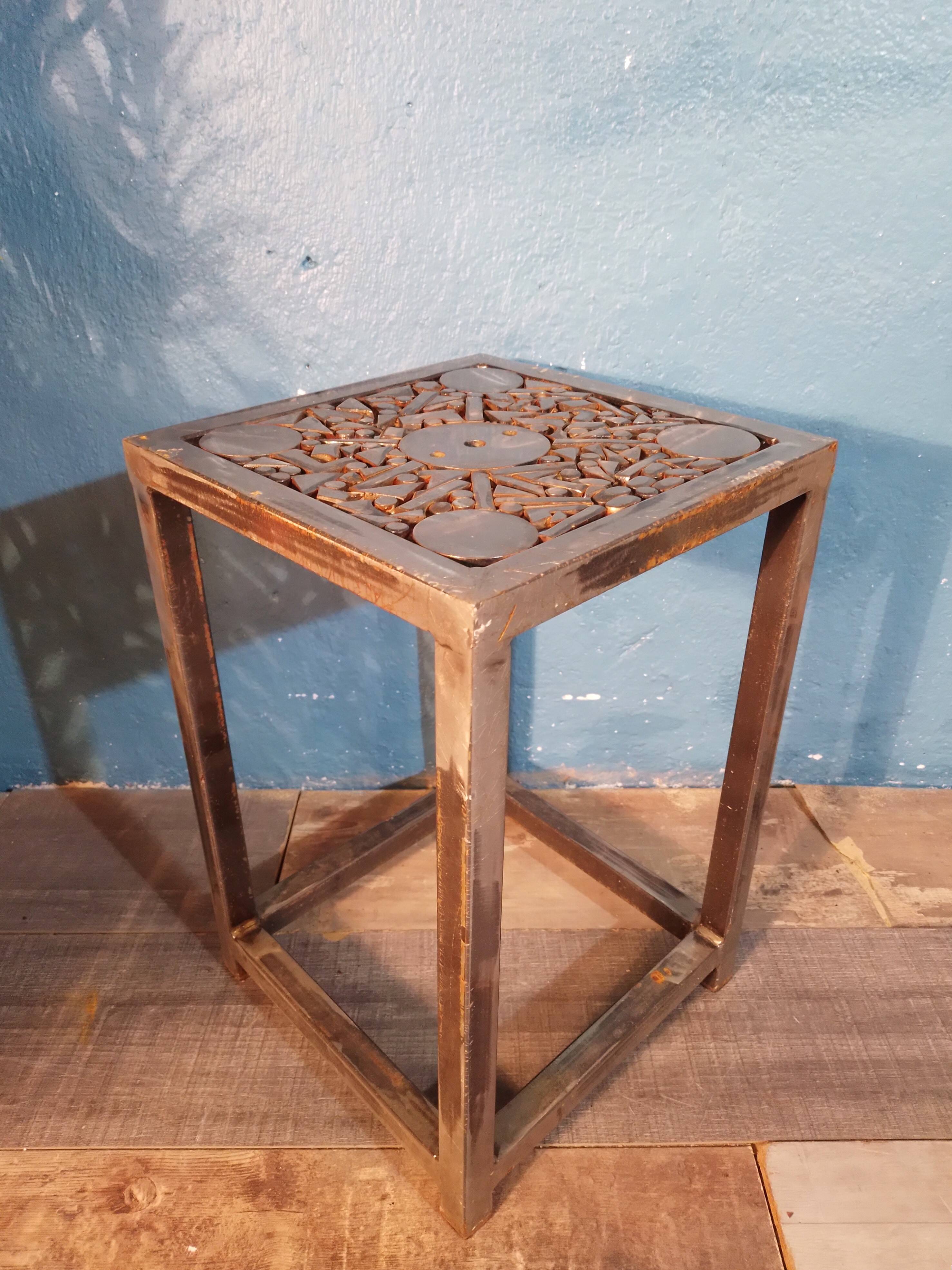 20th century steel stools / end tables