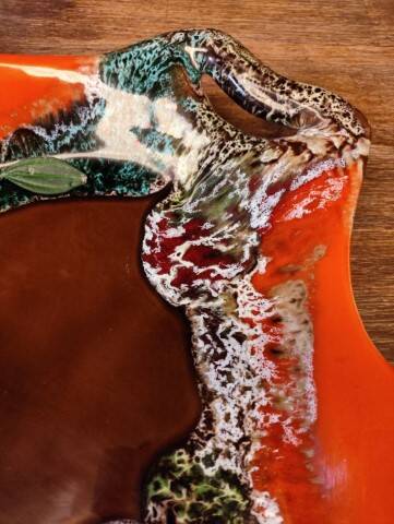 Vallauris Tray/Cup in Orange and Brown Gradient