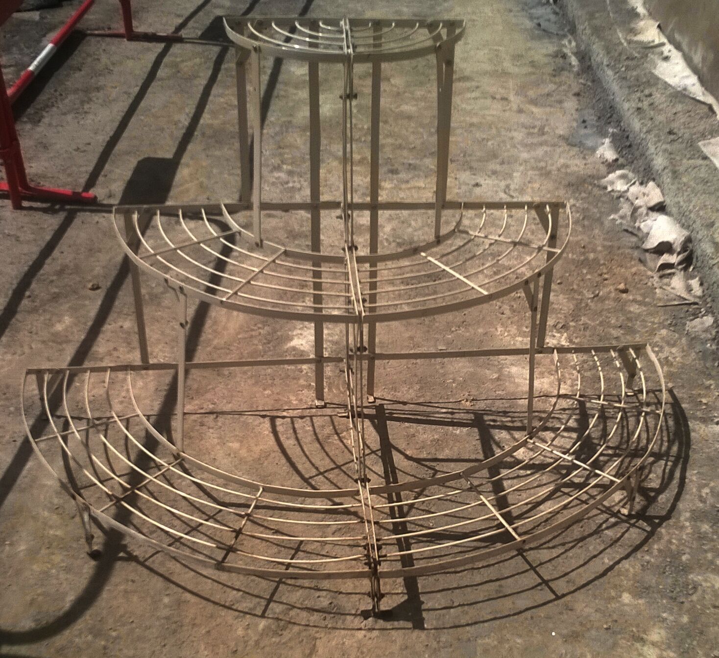 Vintage flower pot shelf