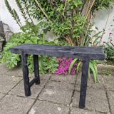 Shou sugi ban burnt wood console workbench