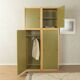 Four-piece Flötotto wardrobe system, 1970s, green, beech, HPL